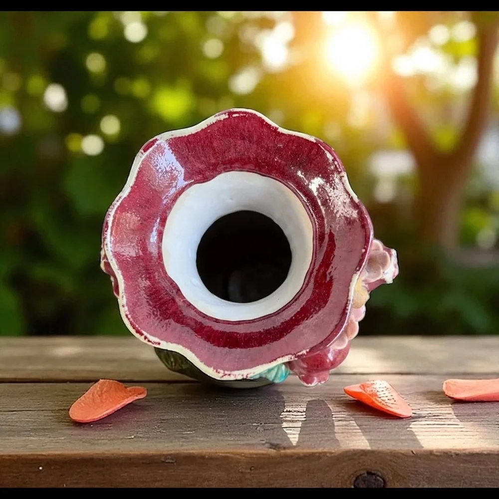 Vintage 1920’s Sang De Boeuf Red Glaze Pomegranate Pottery